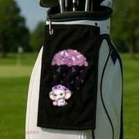 Cute Purple Elephant AlzheimerS Awareness I Will Remember Gift Golf Towel thumb 2