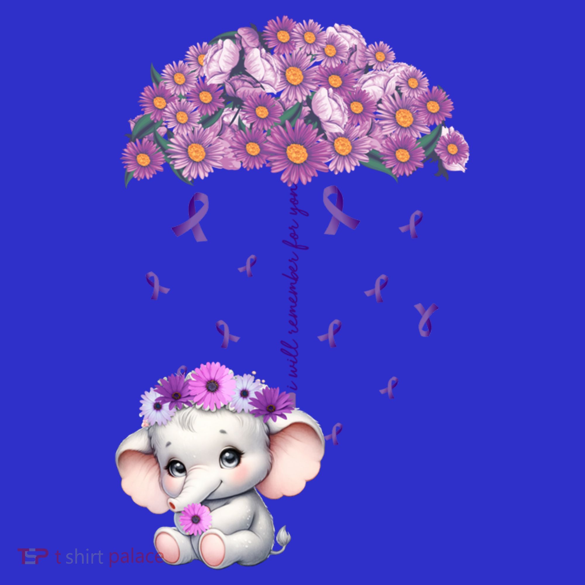 Cute Purple Elephant AlzheimerS Awareness I Will Remember Gift Sweatshirt