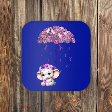 Cute Purple Elephant AlzheimerS Awareness I Will Remember Gift Coaster