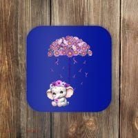 Cute Purple Elephant AlzheimerS Awareness I Will Remember Gift Coaster thumb 0
