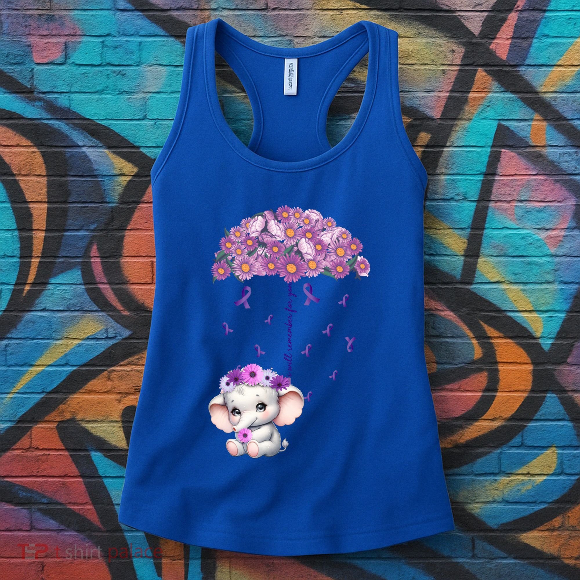 Cute Purple Elephant AlzheimerS Awareness I Will Remember Gift Women's Tank Top