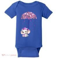 Cute Purple Elephant AlzheimerS Awareness I Will Remember Gift Baby Bodysuit thumb 0