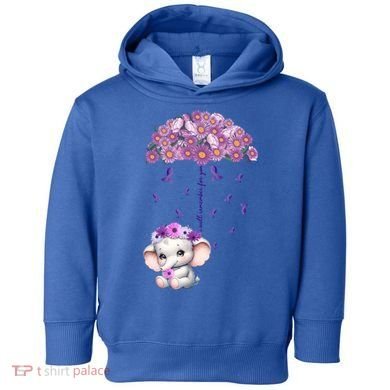 Cute Purple Elephant AlzheimerS Awareness I Will Remember Gift Toddler Hoodie