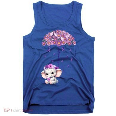 Cute Purple Elephant AlzheimerS Awareness I Will Remember Gift Tank Top