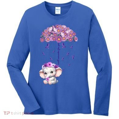 Cute Purple Elephant AlzheimerS Awareness I Will Remember Gift Women's Long Sleeve Shirt
