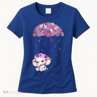 Cute Purple Elephant AlzheimerS Awareness I Will Remember Gift Women's T-Shirt