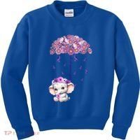 Cute Purple Elephant AlzheimerS Awareness I Will Remember Gift Kids Sweatshirt thumb 0