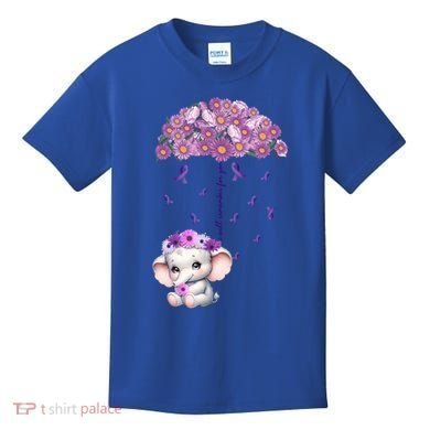 Cute Purple Elephant AlzheimerS Awareness I Will Remember Gift Kids T-Shirt