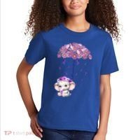 Cute Purple Elephant AlzheimerS Awareness I Will Remember Gift Kids T-Shirt thumb 2