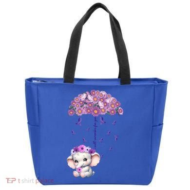 Cute Purple Elephant AlzheimerS Awareness I Will Remember Gift Tote Bag