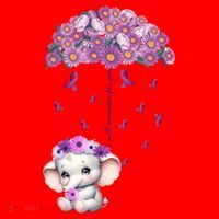 Cute Purple Elephant AlzheimerS Awareness I Will Remember Gift Santa Hat thumb 1