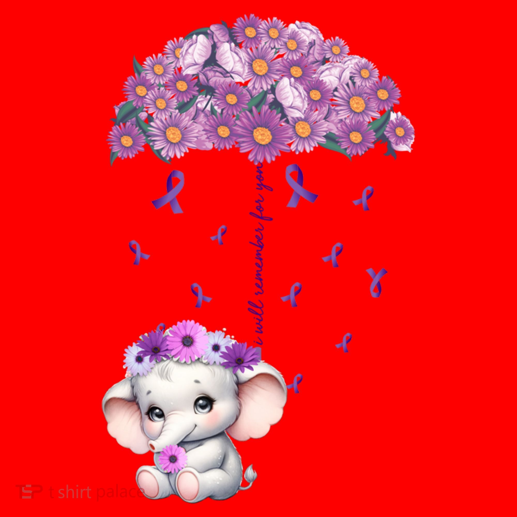 Cute Purple Elephant AlzheimerS Awareness I Will Remember Gift Santa Hat