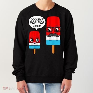Coolest Pop Ever Popsicle Funny Retro Bomb Fathers Day Gift Women's Sweatshirt