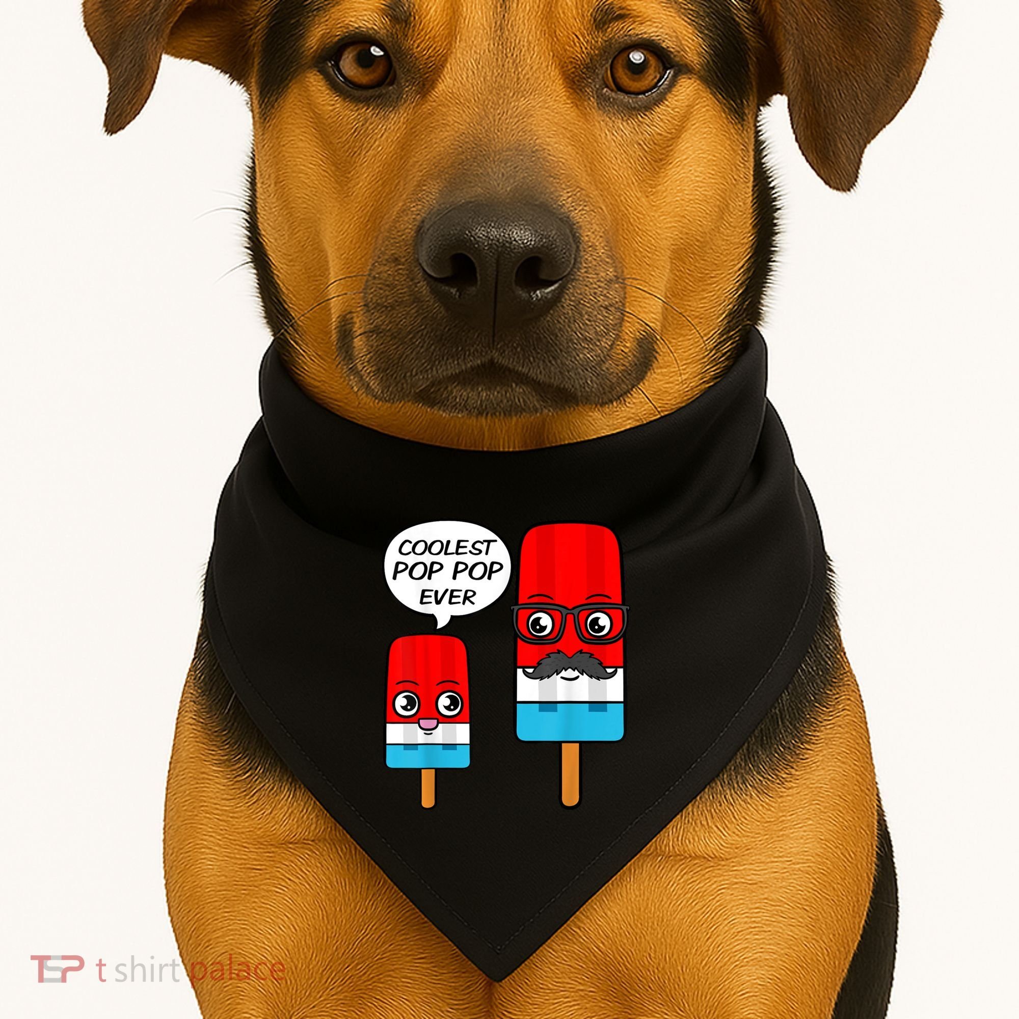 Coolest Pop Ever Popsicle Funny Retro Bomb Fathers Day Gift USA-Made Doggie Bandana