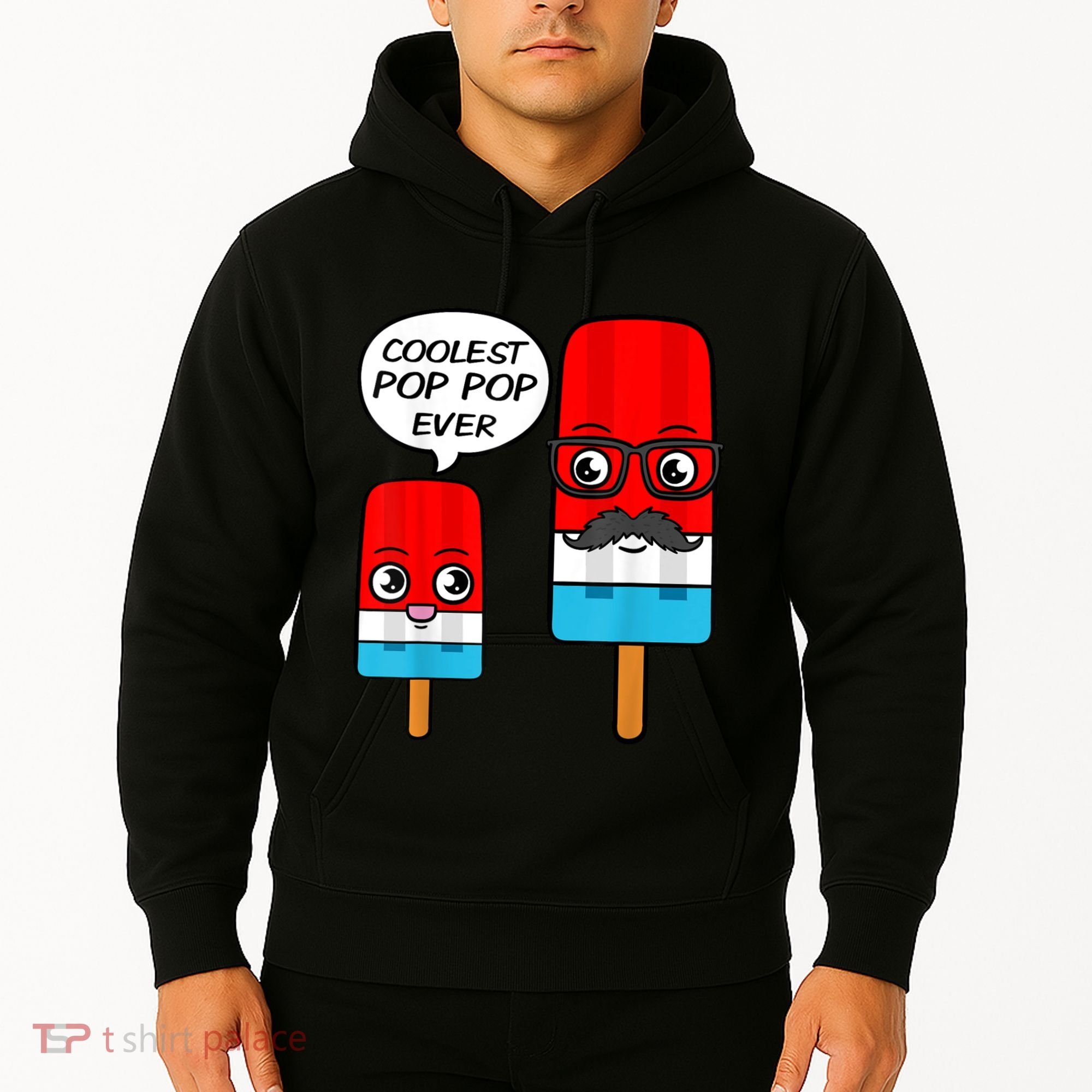Coolest Pop Ever Popsicle Funny Retro Bomb Fathers Day Gift Hoodie
