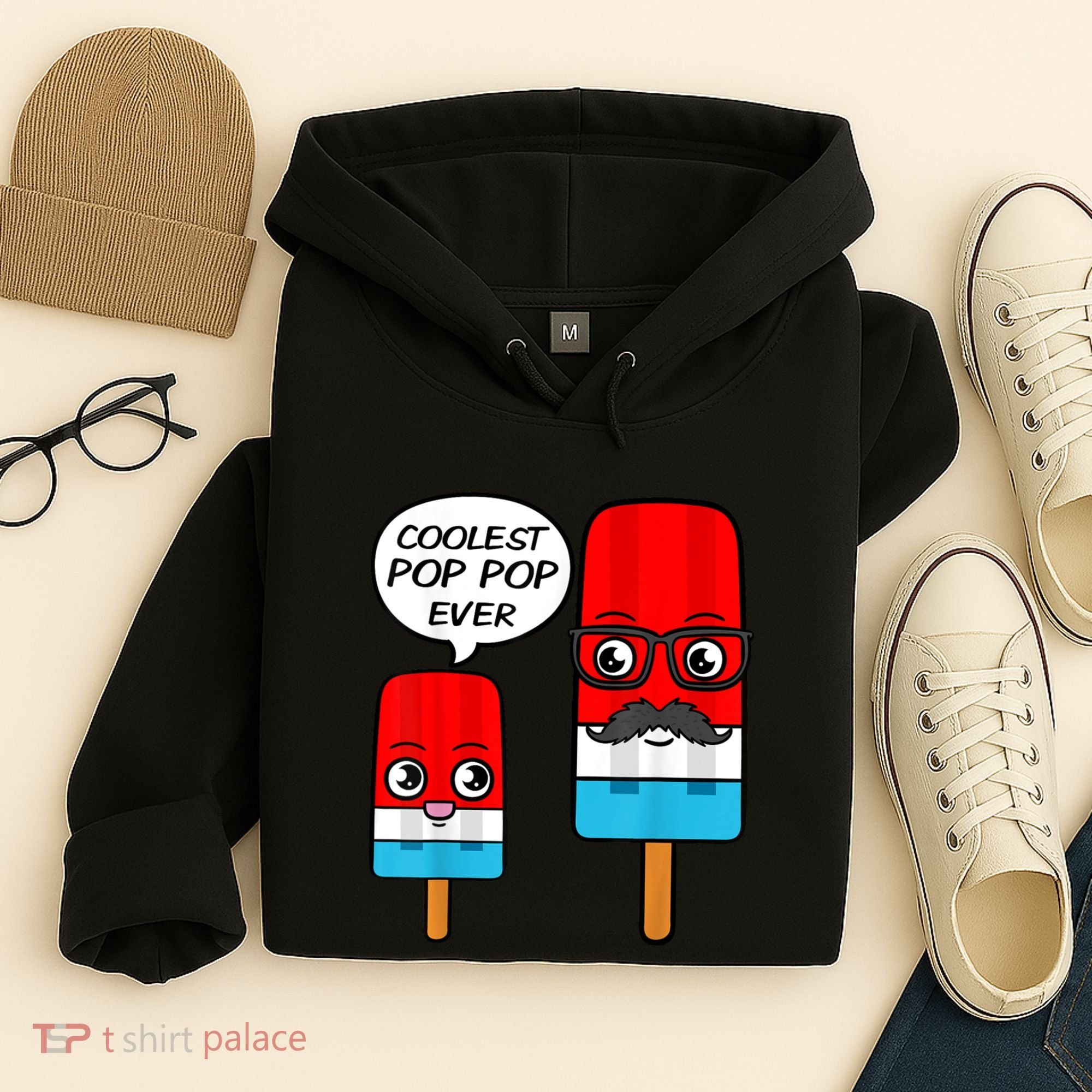 Coolest Pop Ever Popsicle Funny Retro Bomb Fathers Day Gift Hoodie