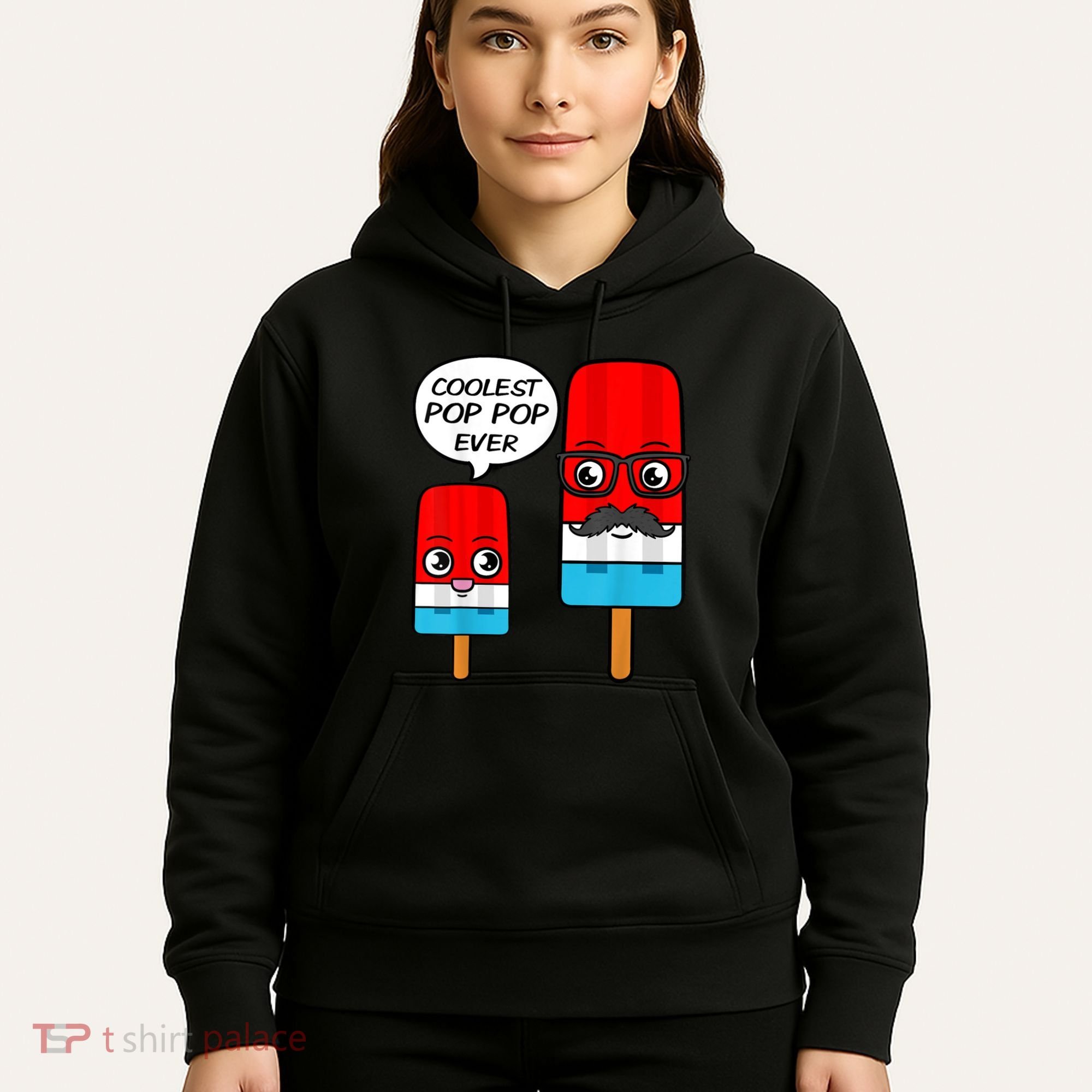 Coolest Pop Ever Popsicle Funny Retro Bomb Fathers Day Gift Hoodie