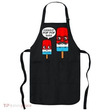 Coolest Pop Ever Popsicle Funny Retro Bomb Fathers Day Gift Apron