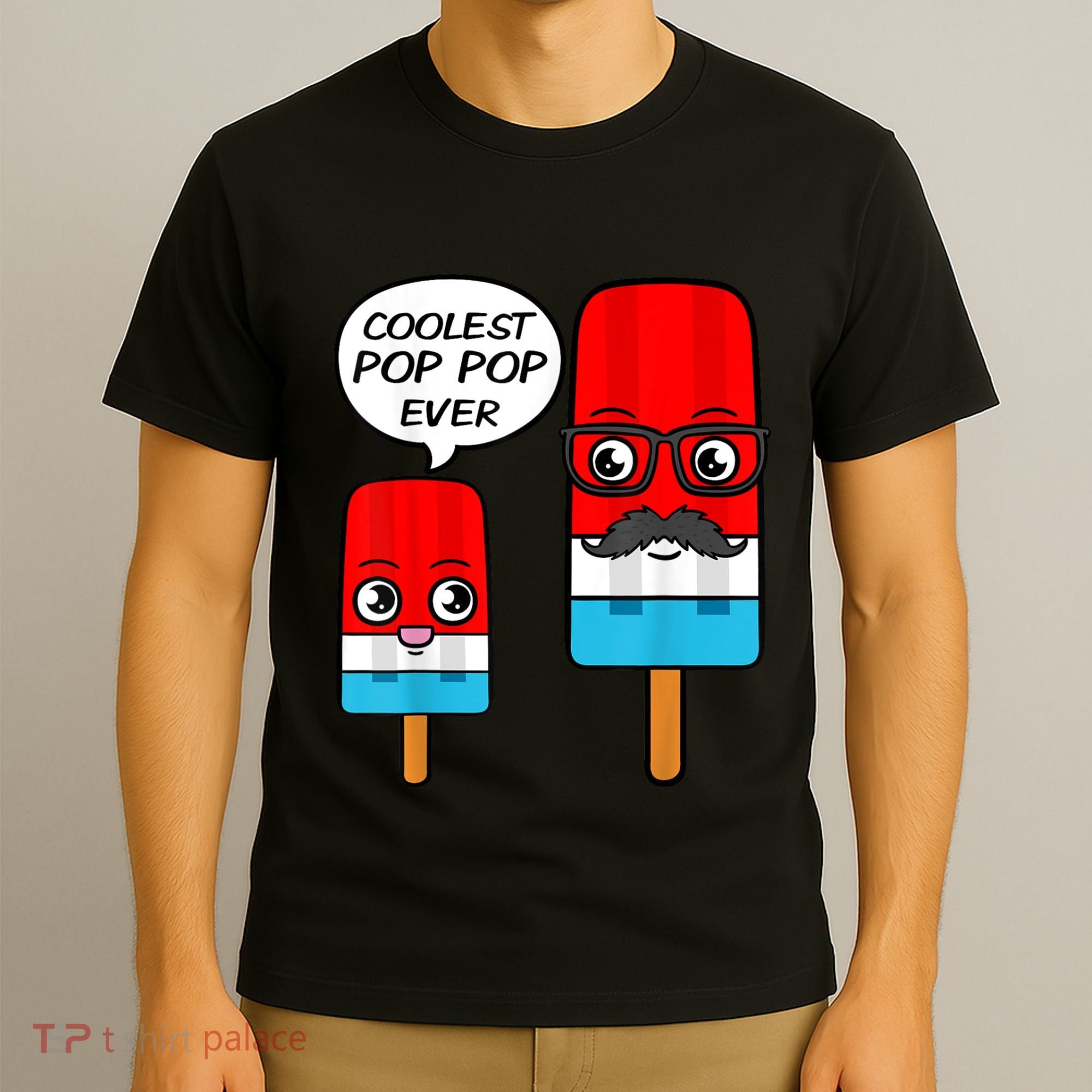 Coolest Pop Ever Popsicle Funny Retro Bomb Fathers Day Gift T-Shirt