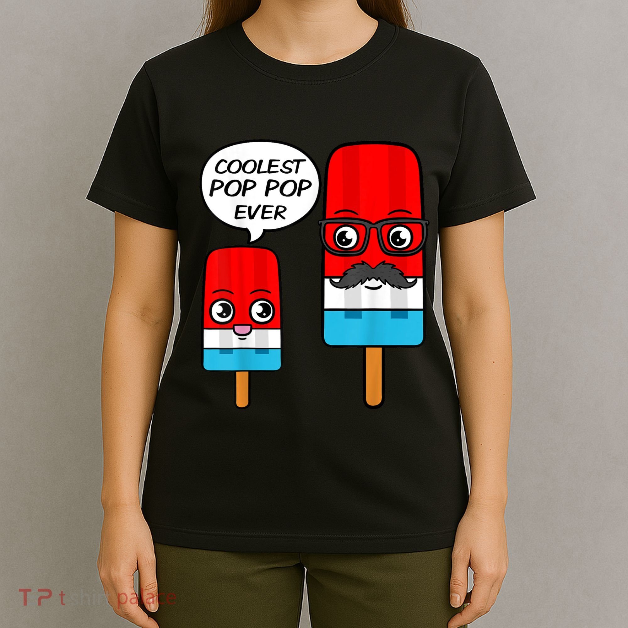 Coolest Pop Ever Popsicle Funny Retro Bomb Fathers Day Gift T-Shirt