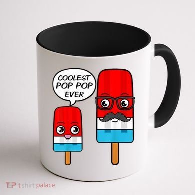 Coolest Pop Ever Popsicle Funny Retro Bomb Fathers Day Gift Coffee Mug back