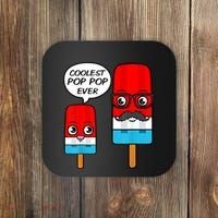 Coolest Pop Ever Popsicle Funny Retro Bomb Fathers Day Gift Coaster thumb 0