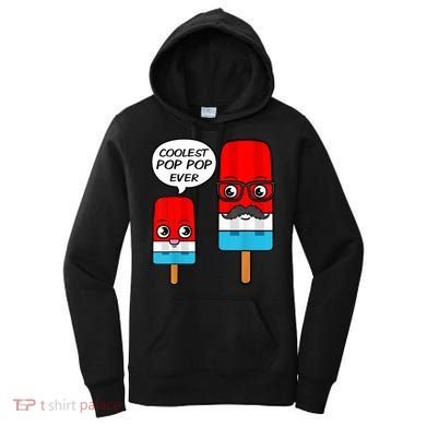Coolest Pop Ever Popsicle Funny Retro Bomb Fathers Day Gift Women's Hoodie