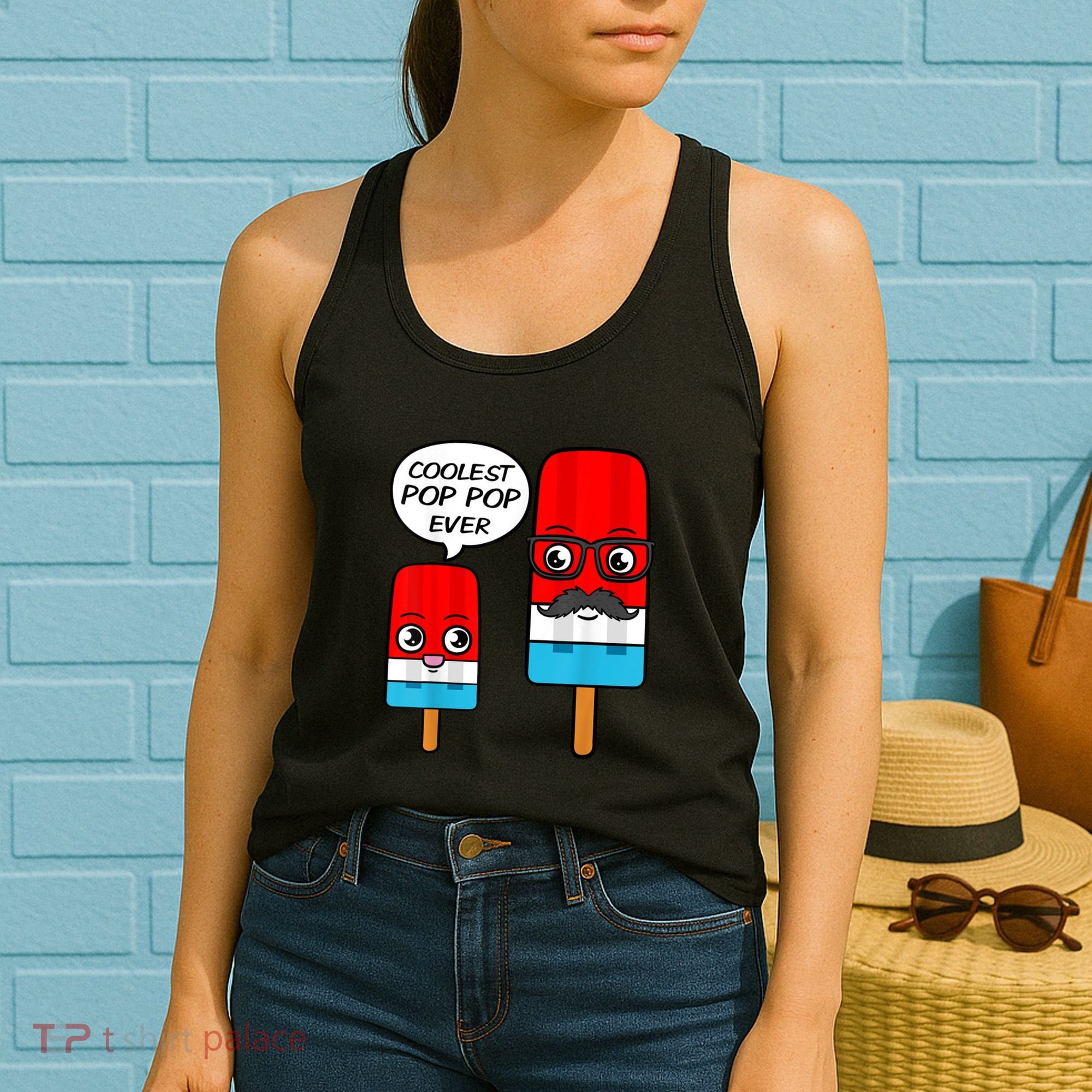 Coolest Pop Ever Popsicle Funny Retro Bomb Fathers Day Gift Women's Tank Top