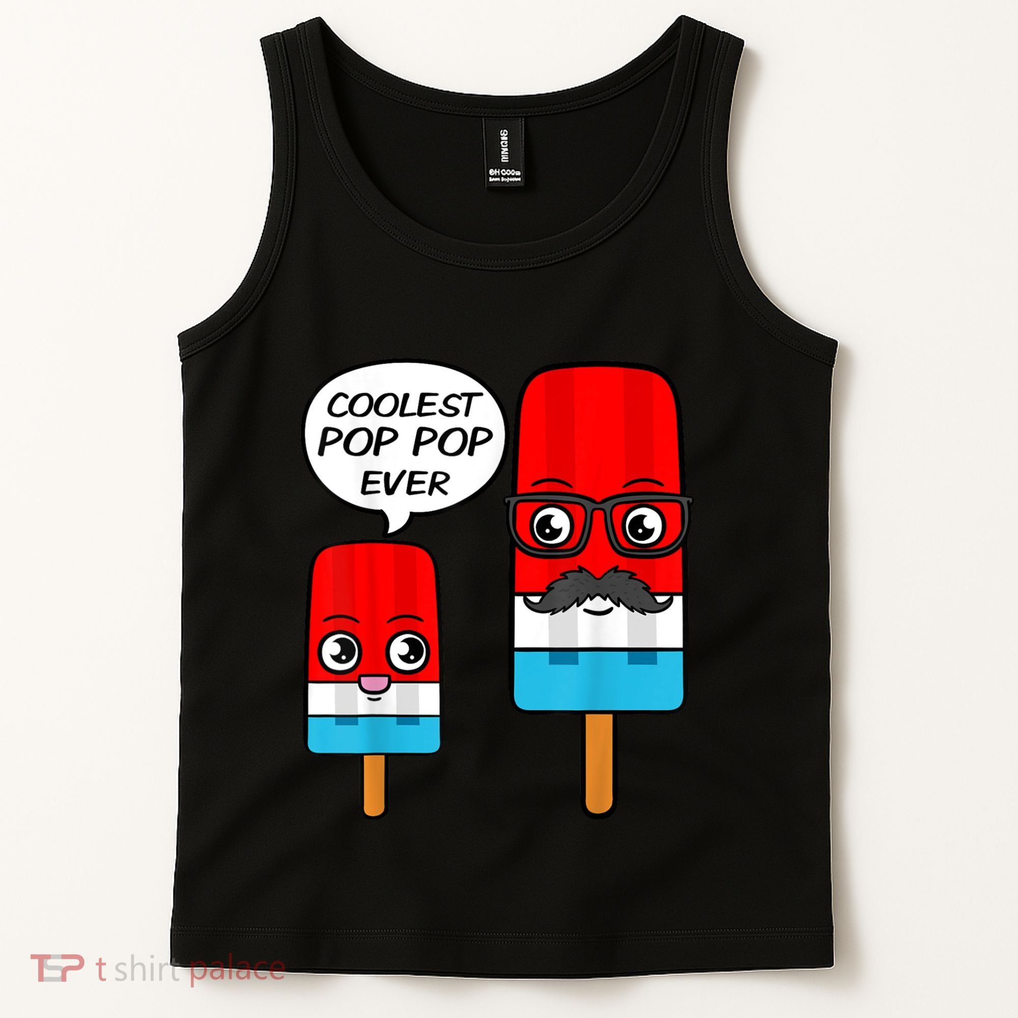 Coolest Pop Ever Popsicle Funny Retro Bomb Fathers Day Gift Tank Top