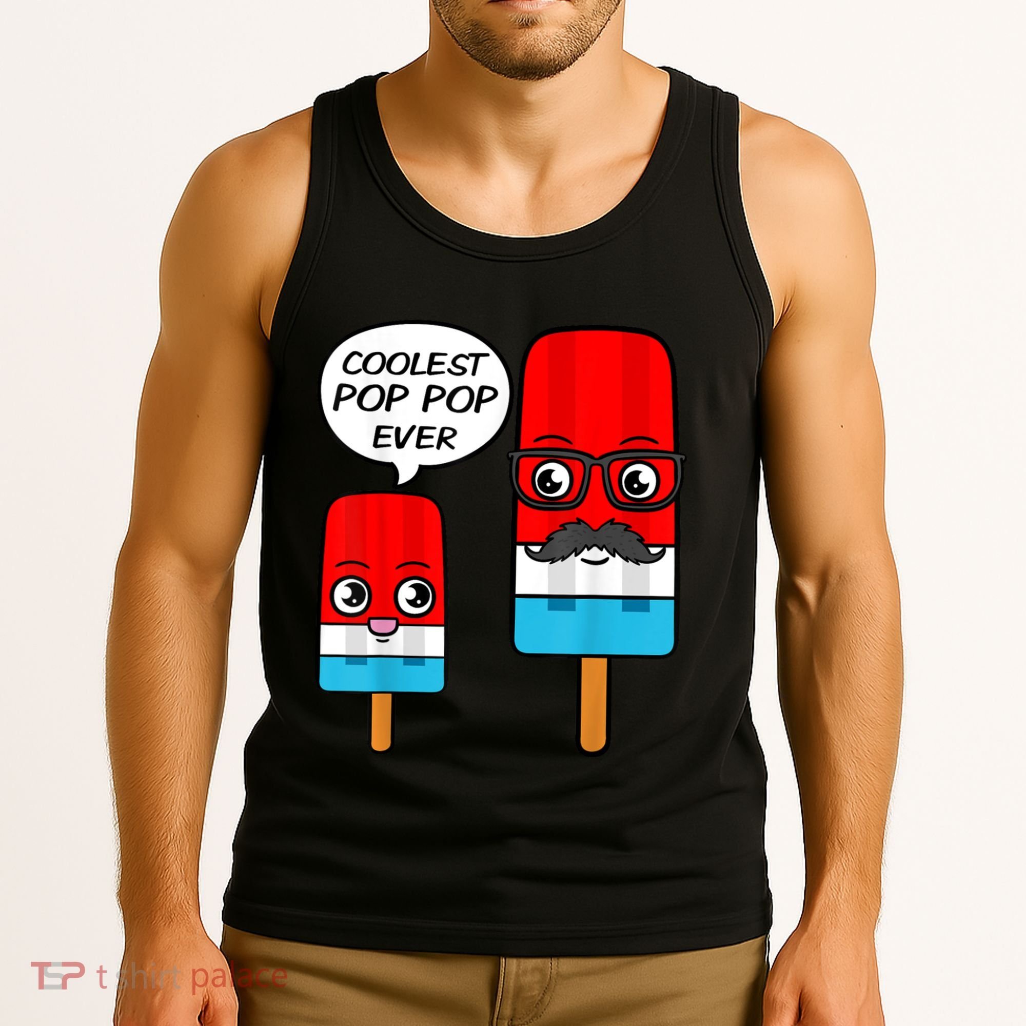 Coolest Pop Ever Popsicle Funny Retro Bomb Fathers Day Gift Tank Top
