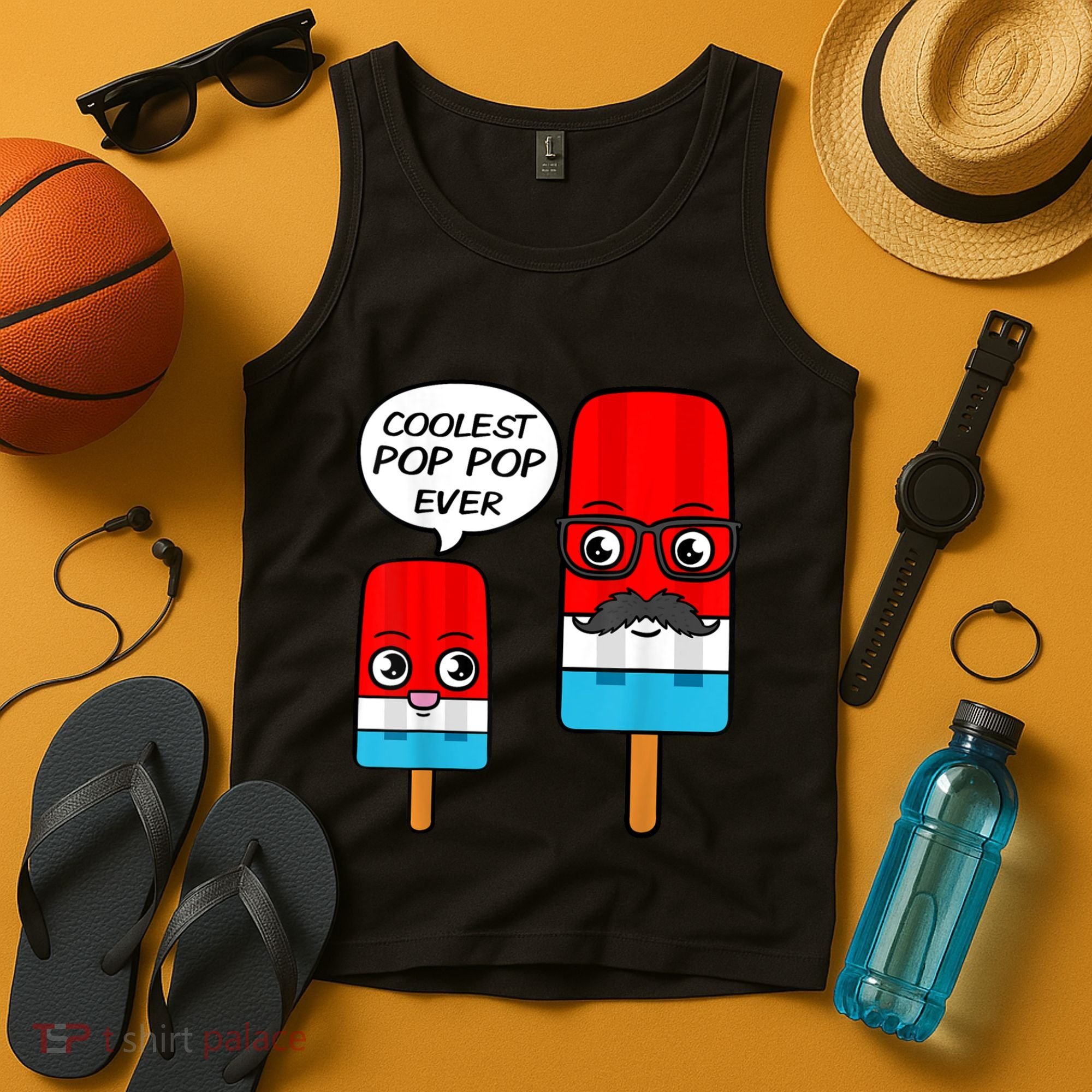 Coolest Pop Ever Popsicle Funny Retro Bomb Fathers Day Gift Tank Top