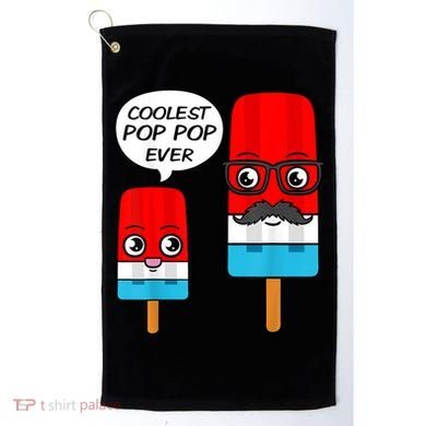 Coolest Pop Ever Popsicle Funny Retro Bomb Fathers Day Gift Golf Towel