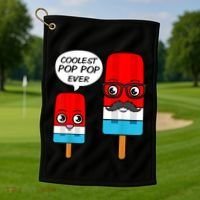 Coolest Pop Ever Popsicle Funny Retro Bomb Fathers Day Gift Golf Towel thumb 1