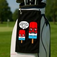 Coolest Pop Ever Popsicle Funny Retro Bomb Fathers Day Gift Golf Towel thumb 2