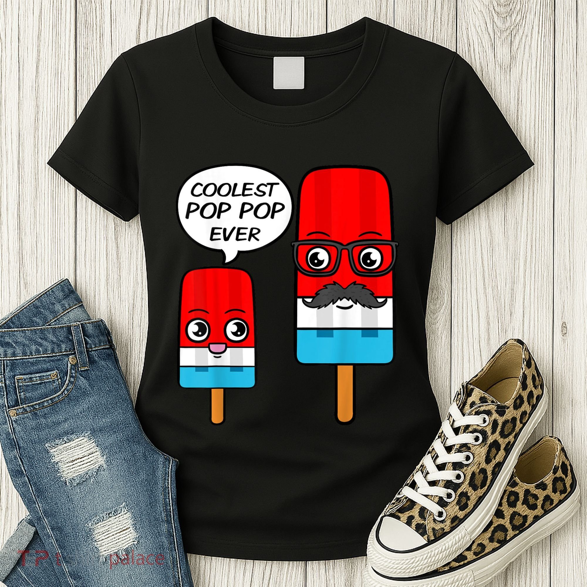 Coolest Pop Ever Popsicle Funny Retro Bomb Fathers Day Gift Women's T-Shirt