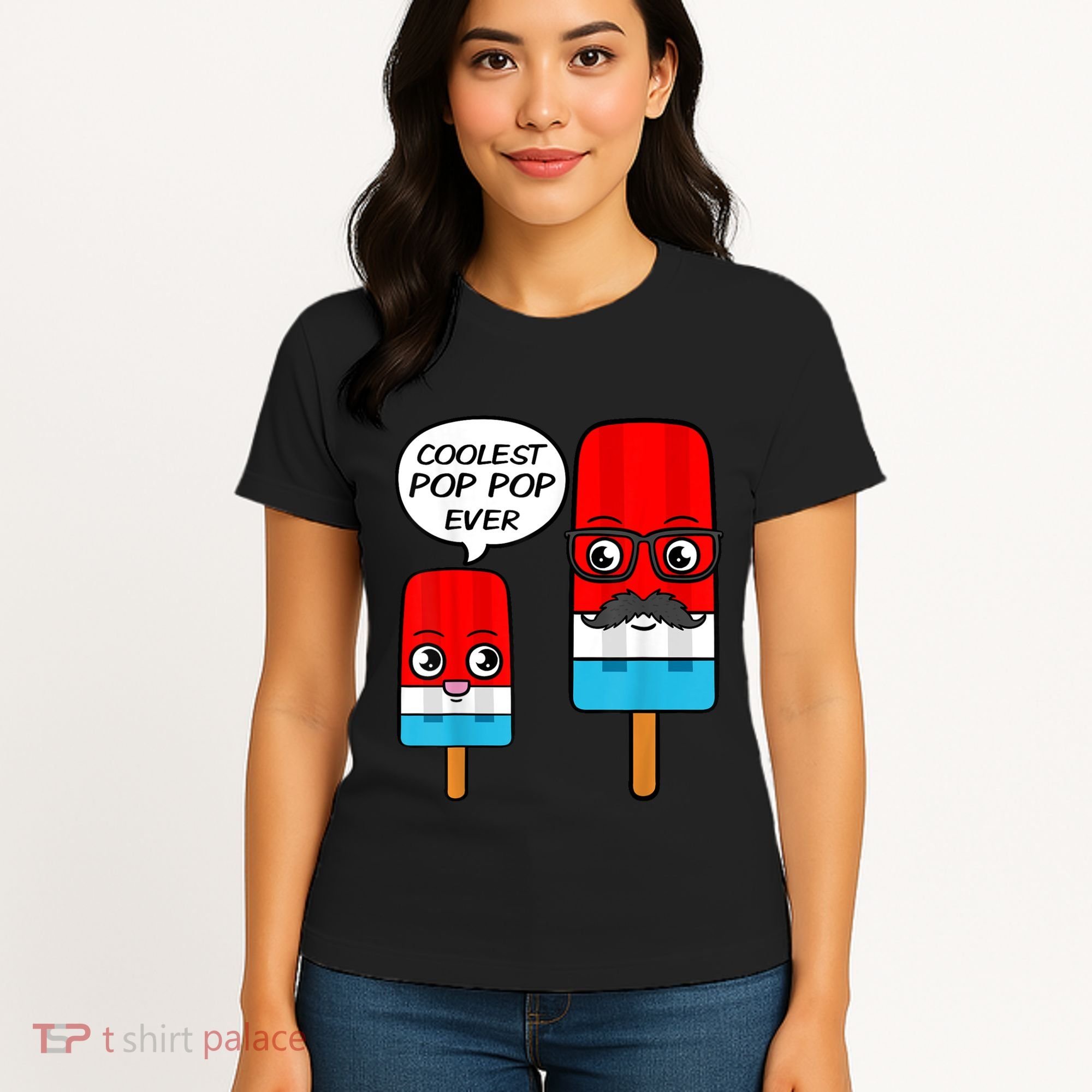 Coolest Pop Ever Popsicle Funny Retro Bomb Fathers Day Gift Women's T-Shirt