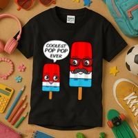 Coolest Pop Ever Popsicle Funny Retro Bomb Fathers Day Gift Kids T-Shirt thumb 3