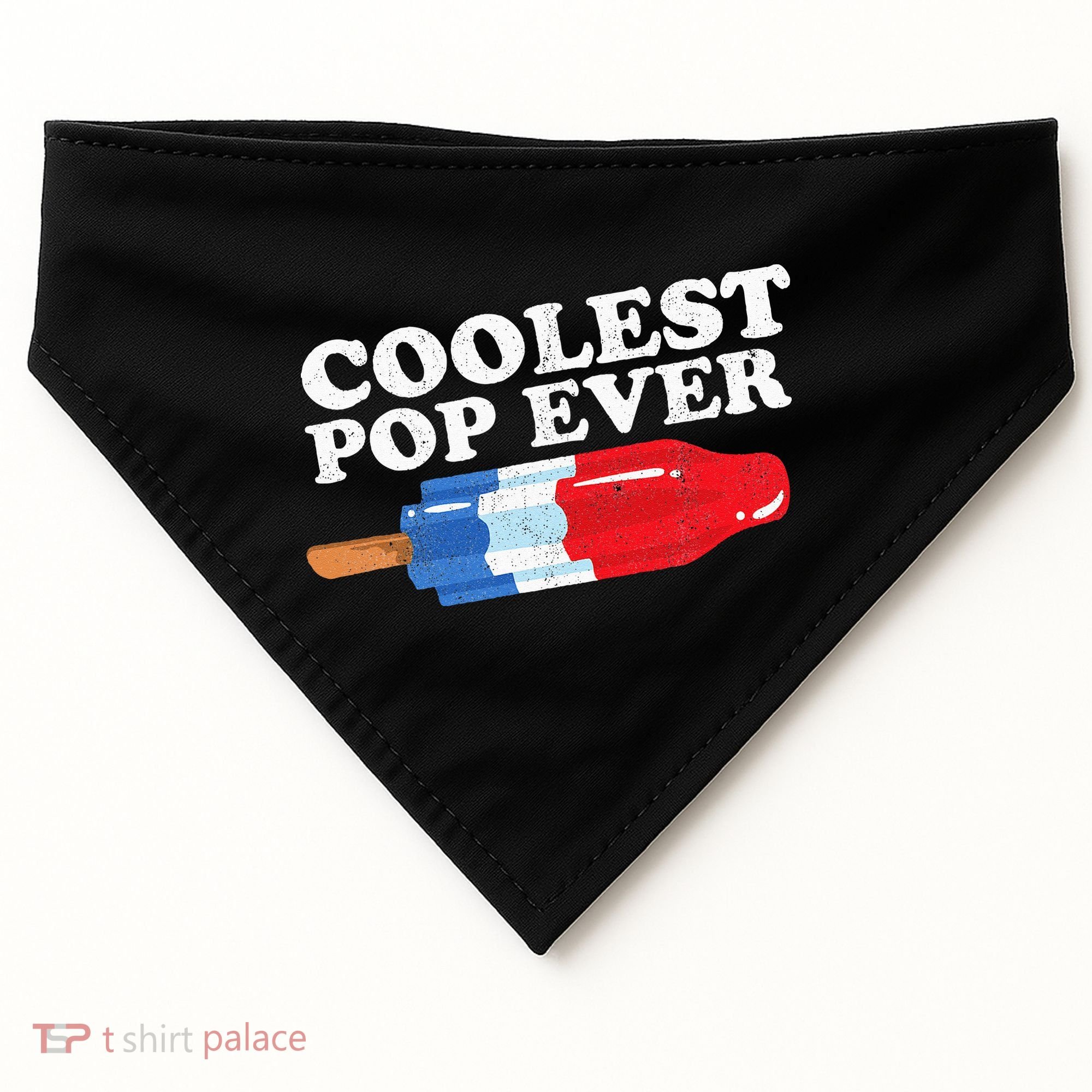 Coolest Pop Ever Popsicle Funny Retro Bomb Fathers Day Gift USA-Made Doggie Bandana