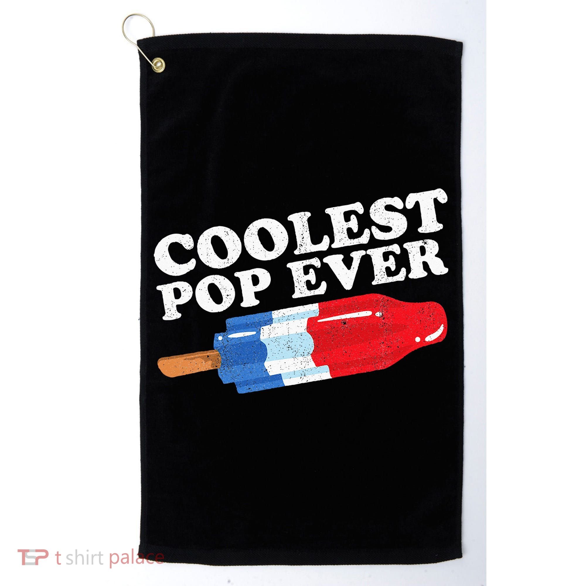 Coolest Pop Ever Popsicle Funny Retro Bomb Fathers Day Gift Golf Towel
