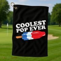 Coolest Pop Ever Popsicle Funny Retro Bomb Fathers Day Gift Golf Towel thumb 1