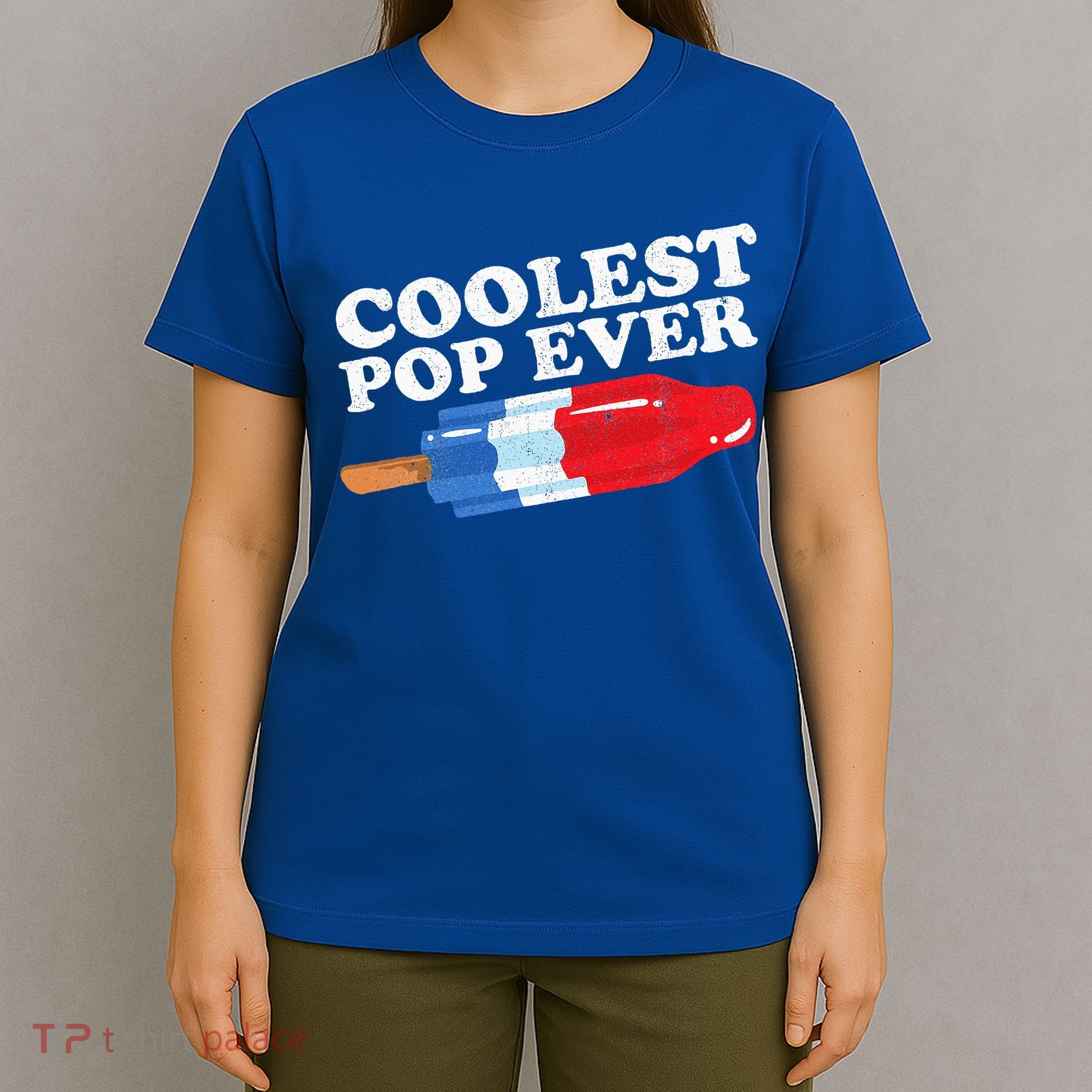 Coolest Pop Ever Popsicle Funny Retro Bomb Fathers Day Gift T-Shirt