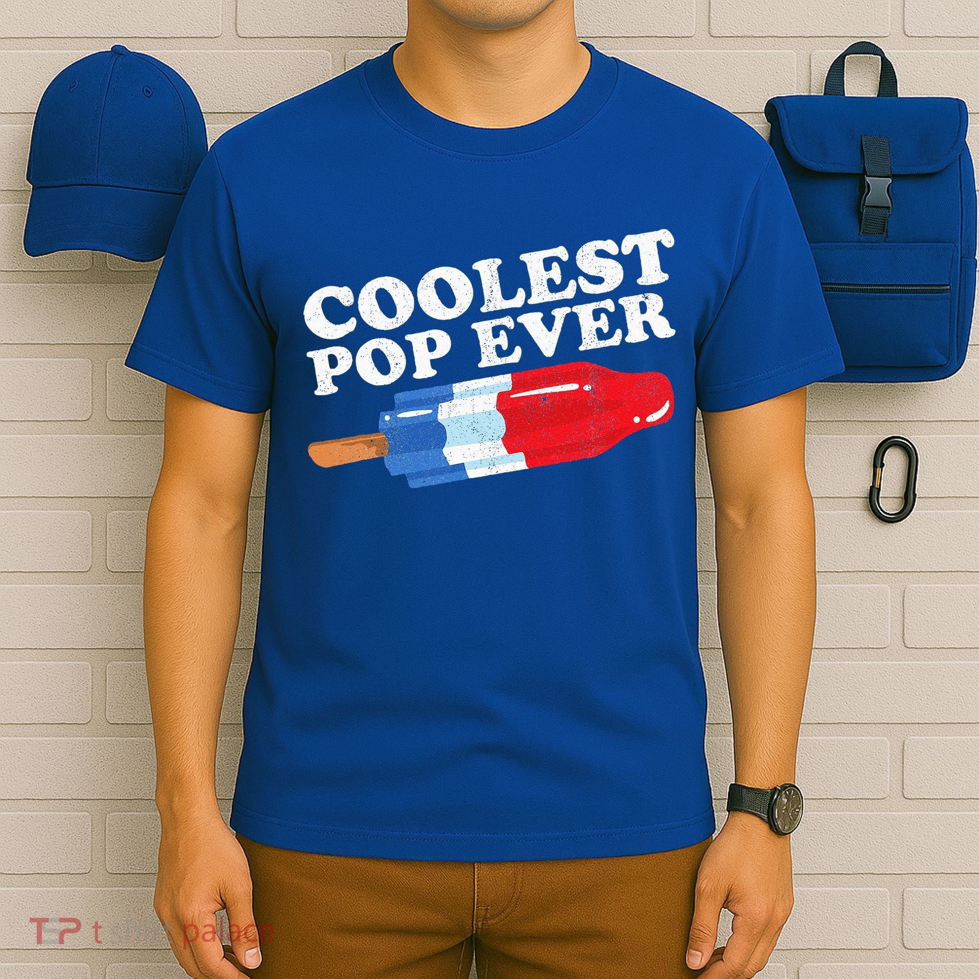 Coolest Pop Ever Popsicle Funny Retro Bomb Fathers Day Gift T-Shirt