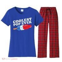 Coolest Pop Ever Popsicle Funny Retro Bomb Fathers Day Gift Women's Flannel Pajama Set thumb 0