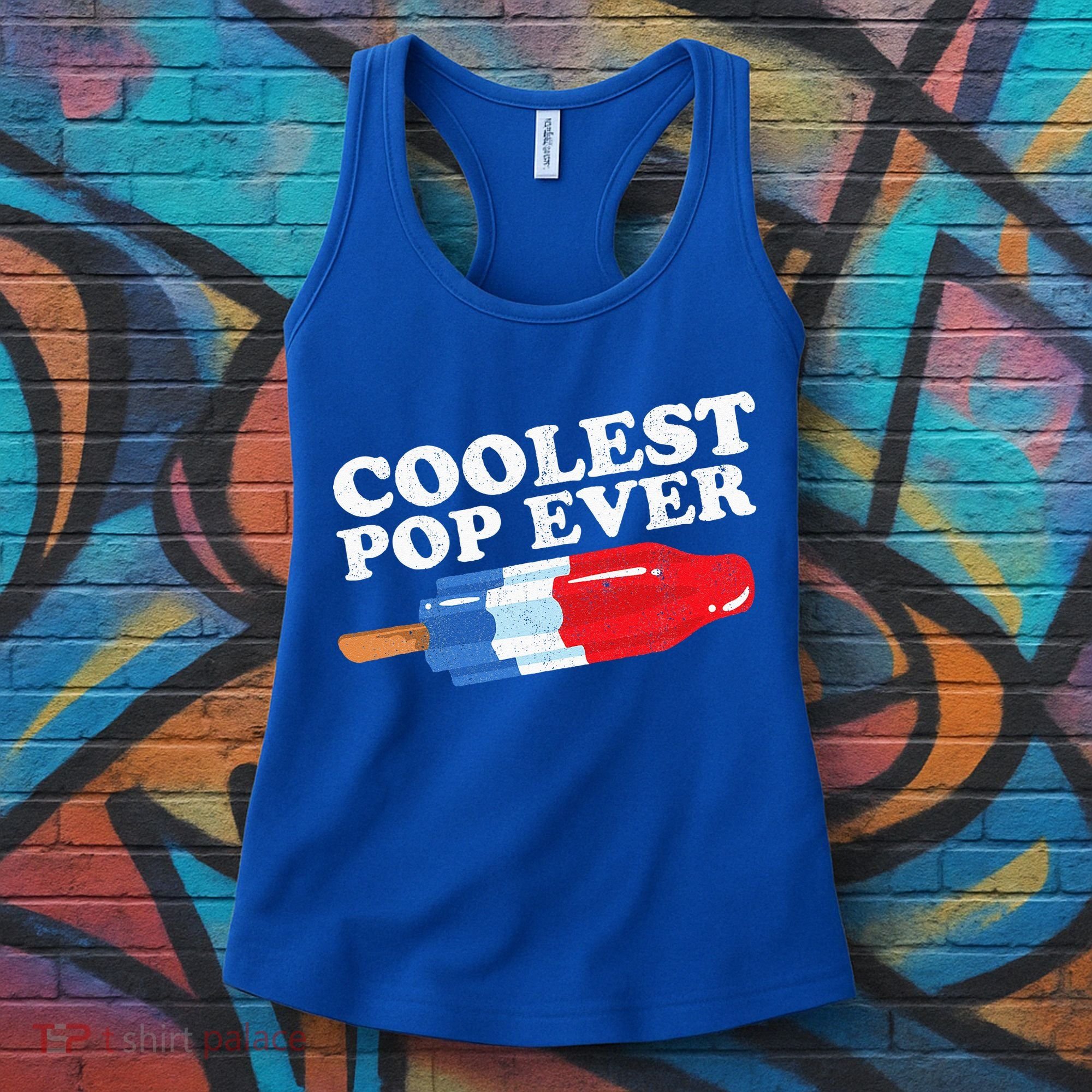 Coolest Pop Ever Popsicle Funny Retro Bomb Fathers Day Gift Women's Tank Top