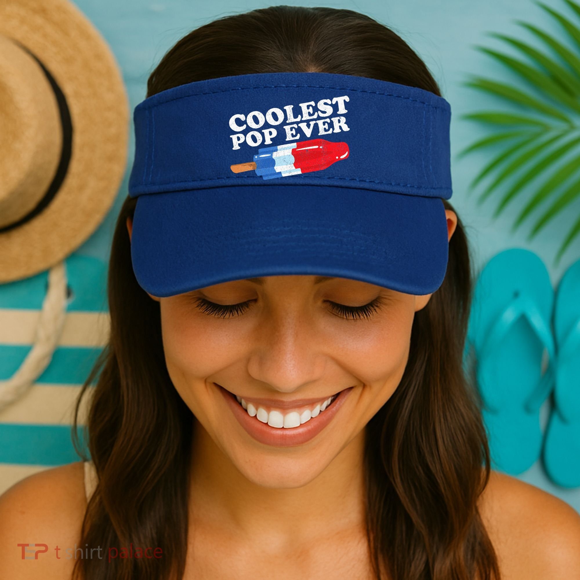 Coolest Pop Ever Popsicle Funny Retro Bomb Fathers Day Gift Visor