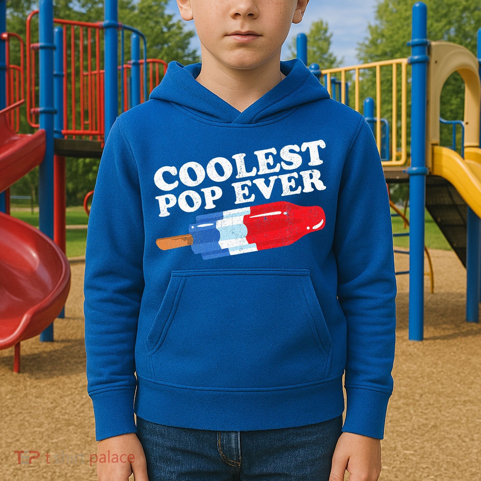 Coolest Pop Ever Popsicle Funny Retro Bomb Fathers Day Gift Kids Hoodie