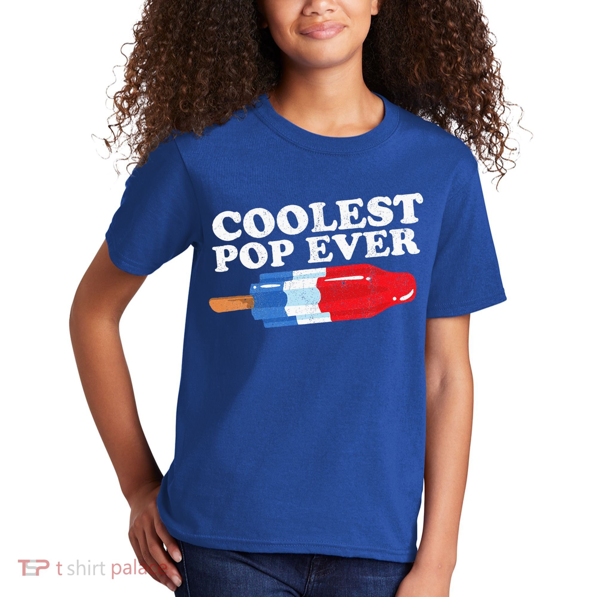Coolest Pop Ever Popsicle Funny Retro Bomb Fathers Day Gift Kids T-Shirt