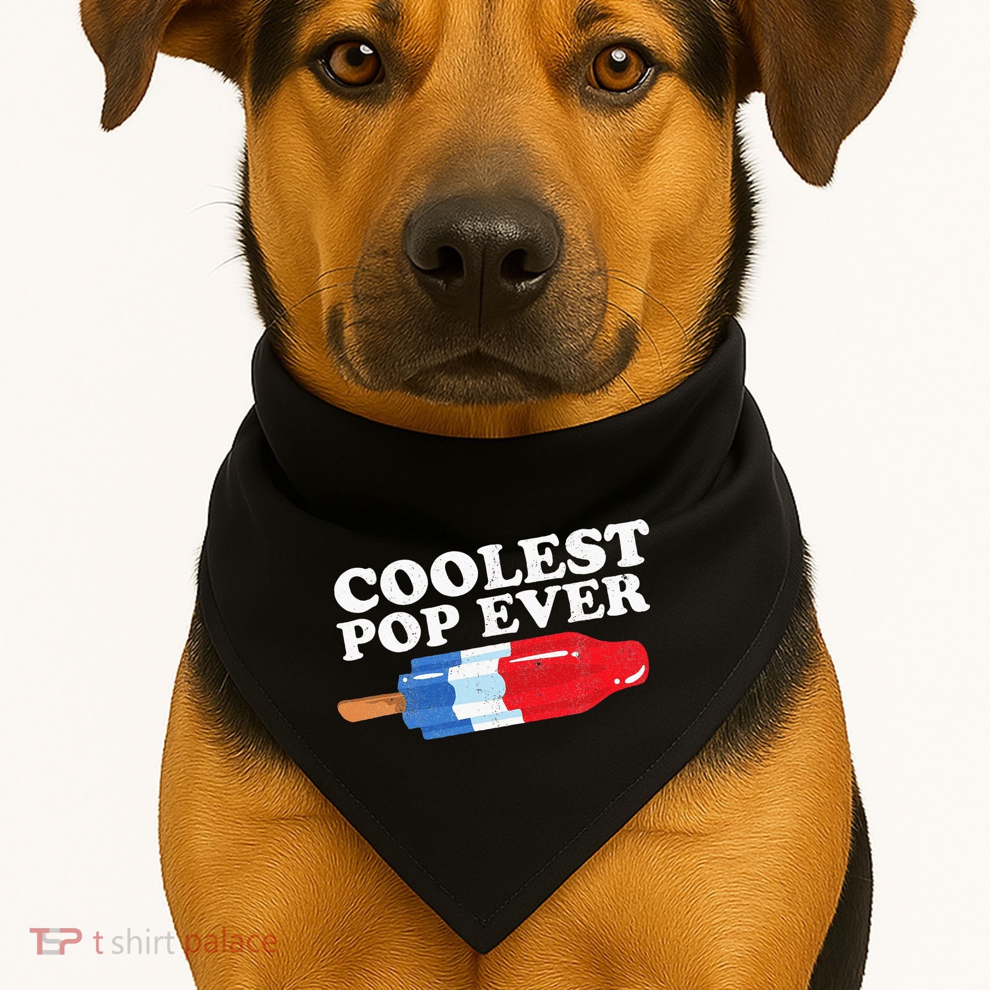 Coolest Pop Ever Popsicle Funny Retro Bomb Fathers Day Gift USA-Made Doggie Bandana