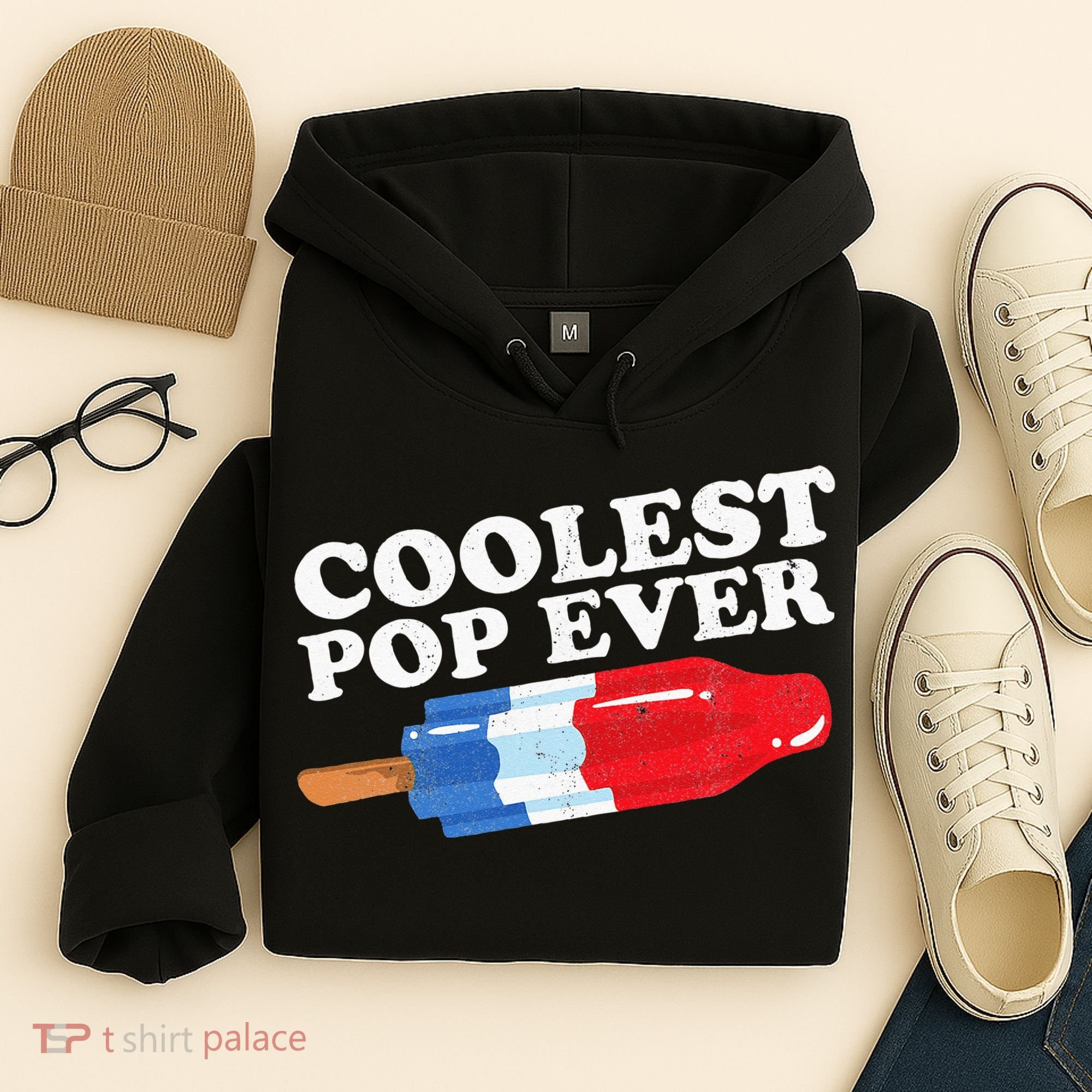 Coolest Pop Ever Popsicle Funny Retro Bomb Fathers Day Gift Hoodie