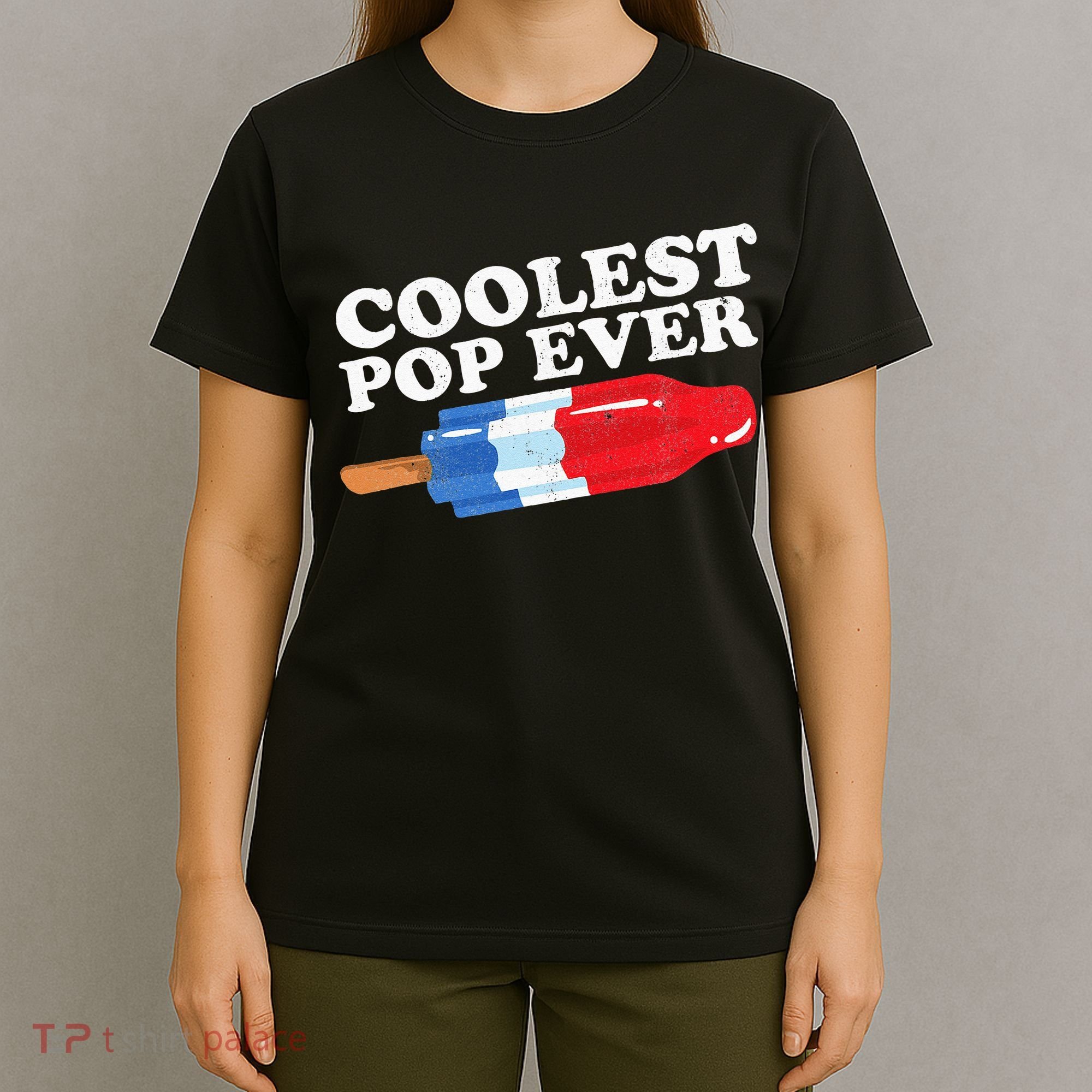 Coolest Pop Ever Popsicle Funny Retro Bomb Fathers Day Gift T-Shirt